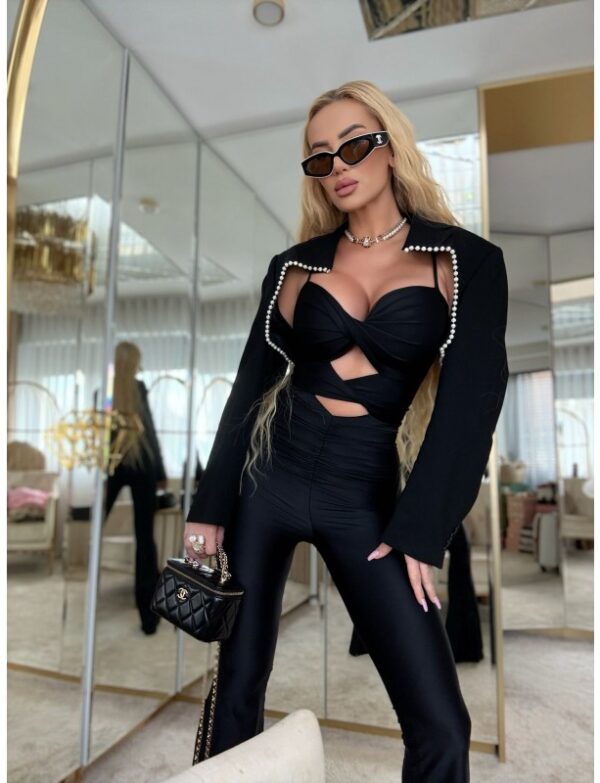 CHERRY BLACK JUMPSUIT